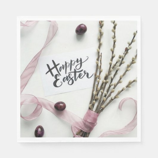 SERVIETTE EN PAPIER HAPPY EASTER (Devant)