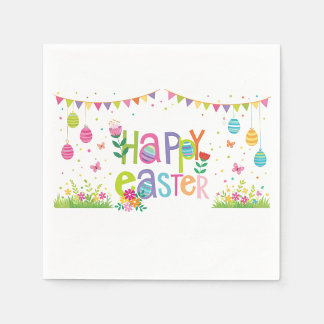 Serviette En Papier Happy Easter 