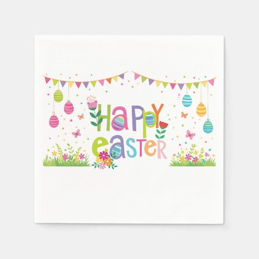 Serviette En Papier Happy Easter 