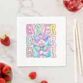 Serviette En Papier Happy Easter Bunny Coquette Bow Preppy Easter Day  (En situation)