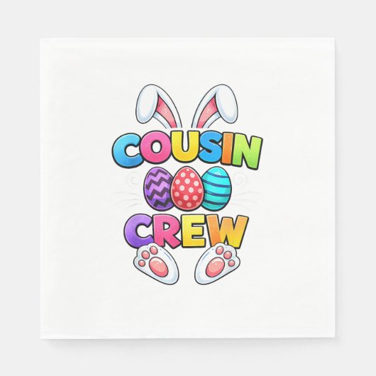 Serviette En Papier Happy Easter Cousin Crew Bunny Family Matching Eas (Devant)