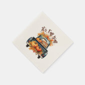 Serviette En Papier Happy Fall Y'all - Camion rustique avec Citrouille (Coin)