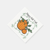Serviette En Papier Happy Fall Y'all Citation Citrouille Thanksgiving (Coin)
