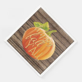 Serviette En Papier Happy Fall Y'all Orange Citrouille sur Planks Moti (Coin)