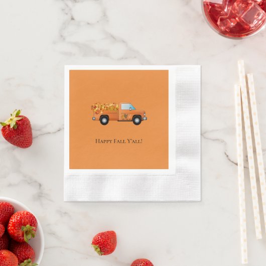 Serviette En Papier Happy Fall Y'all Papier Napkin (En situation)