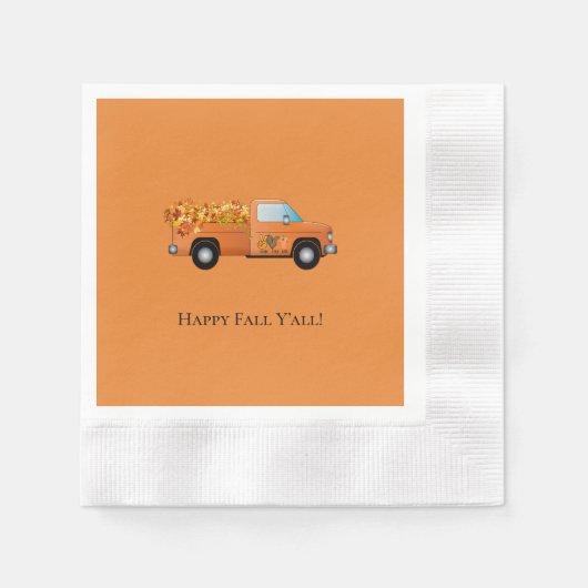 Serviette En Papier Happy Fall Y'all Papier Napkin (Devant)