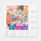 Serviette En Papier Happy Flower Power (Devant)