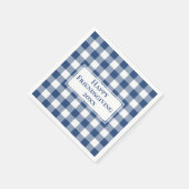 Serviette En Papier Happy Friendsgiving Blue White En vichy Check (Coin)
