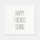 Serviette En Papier Happy Friendsgiving simple typographie Thanksgivin (Devant)