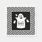 Serviette En Papier Happy Ghost, Black Halloween Party (Devant)