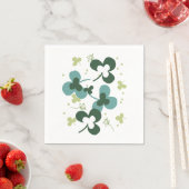 Serviette En Papier Happy Green Clover Feuille Art II (En situation)