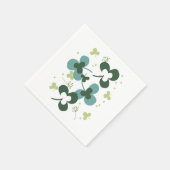 Serviette En Papier Happy Green Clover Feuille Art II (Coin)