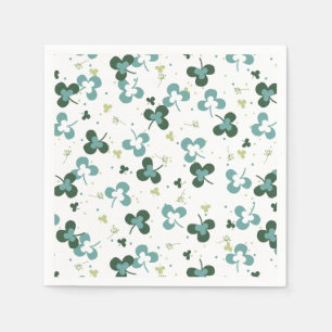 Serviette En Papier Happy Green Clover Feuille Motif d'art III