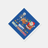 Serviette En Papier Happy HalloThanksMas (BLUE) serviettes (Coin)