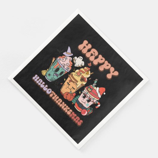 Serviette En Papier Happy HalloThanksMas Funny Dark (Coin)
