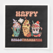 Serviette En Papier Happy HalloThanksMas Funny Dark (Devant)