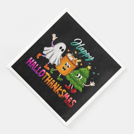 Serviette En Papier Happy HalloThanksMas Funny Dark (Coin)