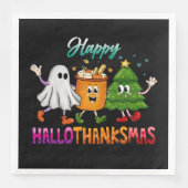 Serviette En Papier Happy HalloThanksMas Funny Dark (Devant)