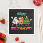 Serviette En Papier Happy HalloThanksMas Funny Dark (En situation)
