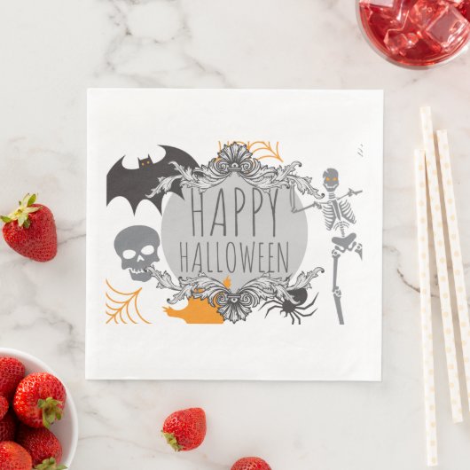 Serviette En Papier Happy Halloween (En situation)