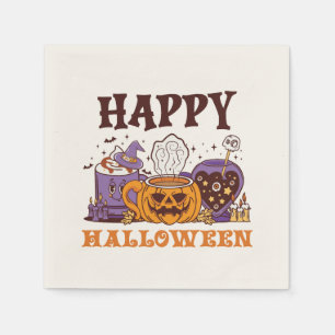 Serviette En Papier Happy Halloween café brasse
