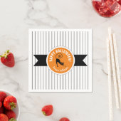 Serviette En Papier Happy Halloween Chat noir & Stripes ID686 (En situation)