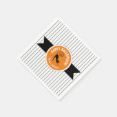 Serviette En Papier Happy Halloween Chat noir & Stripes ID686 (Coin)