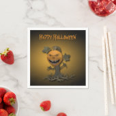 Serviette En Papier Happy Halloween Citrouille Tree (En situation)