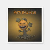 Serviette En Papier Happy Halloween Citrouille Tree (Devant)