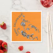 Serviette En Papier Happy Halloween Dancing Skeleton Danse Macabre (En situation)