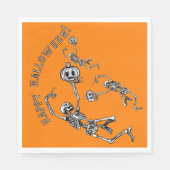 Serviette En Papier Happy Halloween Dancing Skeleton Danse Macabre (Devant)