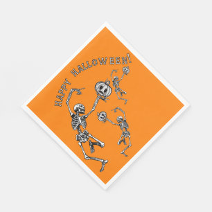 Serviette En Papier Happy Halloween Dancing Skeleton Danse Macabre