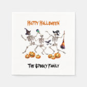 Serviette En Papier Happy Halloween Dancing Skeletons (Devant)