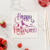 Serviette En Papier Happy Halloween dégradé volant sorcière chat (En situation)