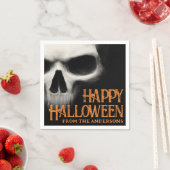 Serviette En Papier Happy Halloween déplaisant crâne fantôme noir oran (En situation)