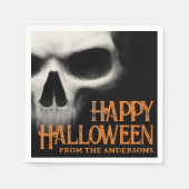 Serviette En Papier Happy Halloween déplaisant crâne fantôme noir oran (Devant)