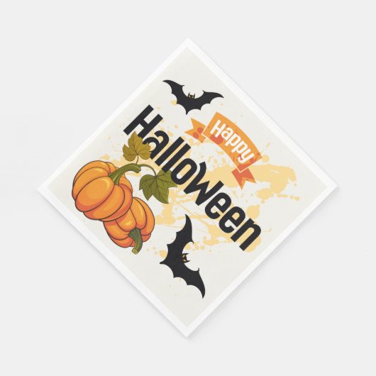 Serviette En Papier Happy Halloween design (Coin)