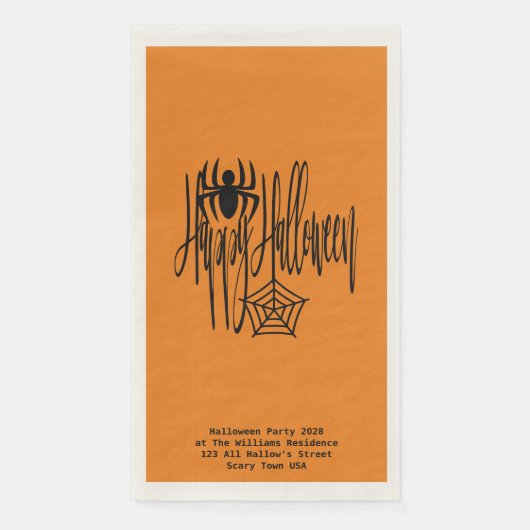 Serviette En Papier Happy Halloween drôle effrayant Araignée Cobweb (Devant)