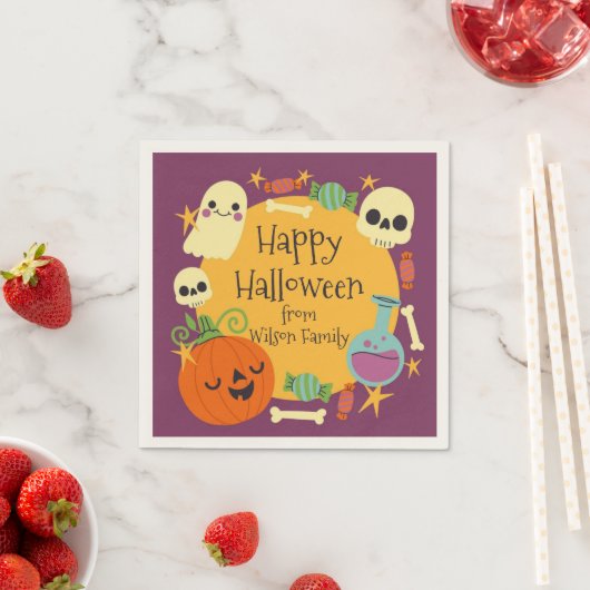 Serviette En Papier Happy Halloween Éffrayant (En situation)