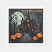 Serviette En Papier Happy Halloween Éffrayant Haunted House (Devant)