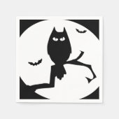 Serviette En Papier Happy Halloween Éffrayant Owl Papier Napkin (Devant)