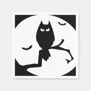 Serviette En Papier Happy Halloween Éffrayant Owl Papier Napkin