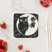 Serviette En Papier Happy Halloween Éffrayant Owl Papier Napkin (En situation)
