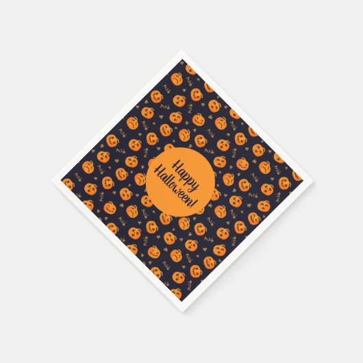 Serviette En Papier Happy Halloween Funny mignon Motif Citrouille (Coin)