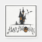Serviette En Papier Happy Halloween Haunted House (Devant)