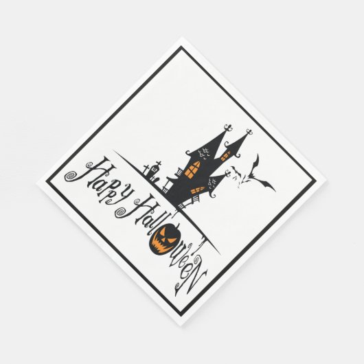 Serviette En Papier Happy Halloween Haunted House (Coin)