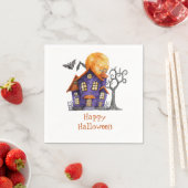 Serviette En Papier Happy Halloween Haunted House (En situation)