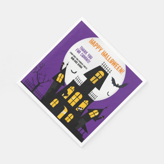 Serviette En Papier Happy Halloween Haunted Maison Vampire Bat Napkin (Coin)