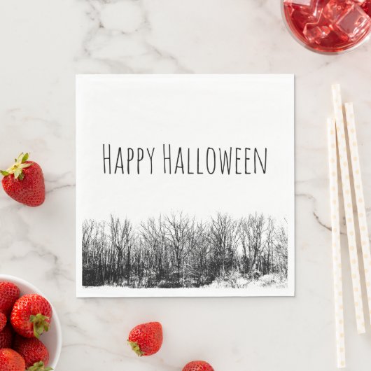 Serviette En Papier Happy Halloween Haunted Woods Éffrayant gothique (En situation)