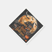 Serviette En Papier Happy Halloween Maison mignonne & Festive Hallowee (Coin)